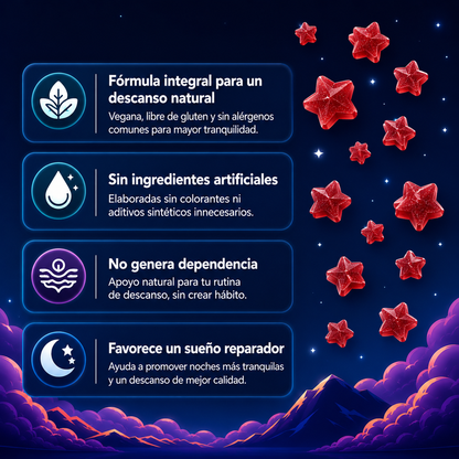 LullaBites Sleep Gummies, Gomitas Naturales para Dormir Sin Melatonina